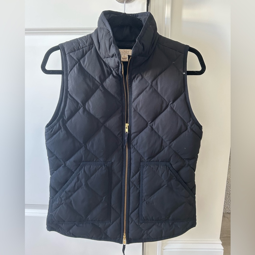 J Crew black quilted vest